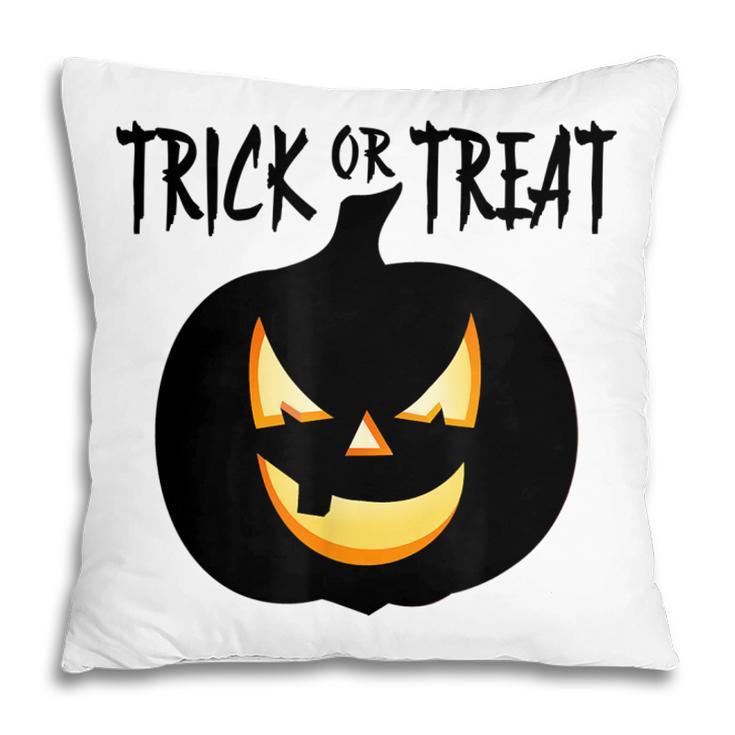 Trick Or Treat Scary Lit Pumpkin Halloween  Pillow