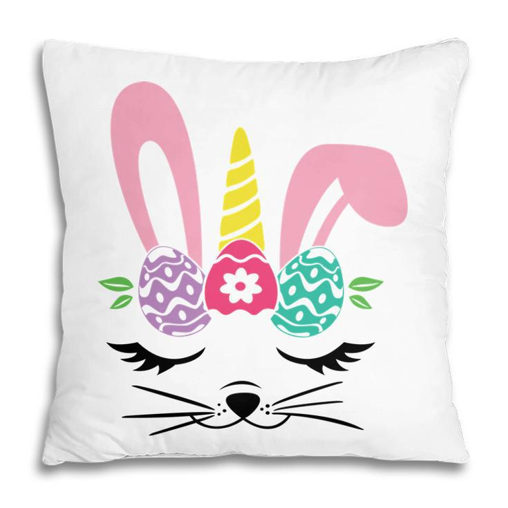 Unicorn Bunny Cat Eggs Hunt Happy Easter Day Pillow