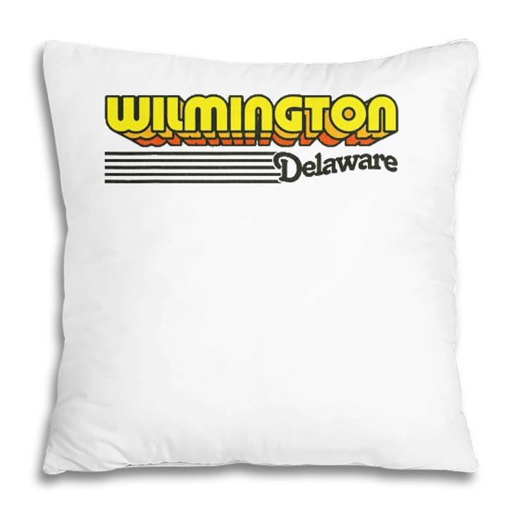 Vintage Wilmington Delaware - Retro Stripes Pillow