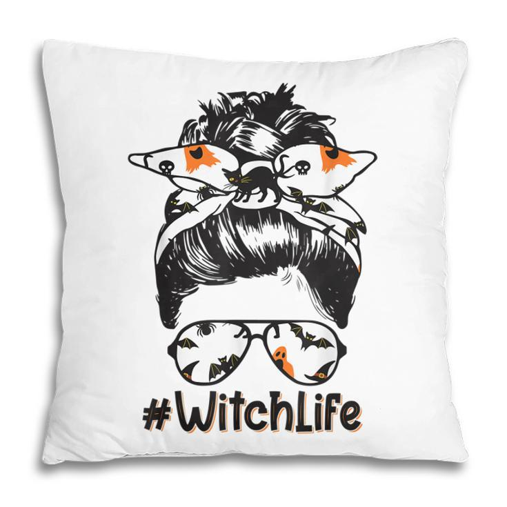 Witch-Life Halloween Messy Bun Witchlife Bandana Women Girl  Pillow