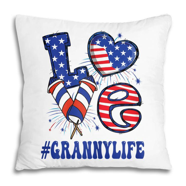 Womens Granny Love Usa Flag Grandma 4Th Of July Family Matching  Pillow