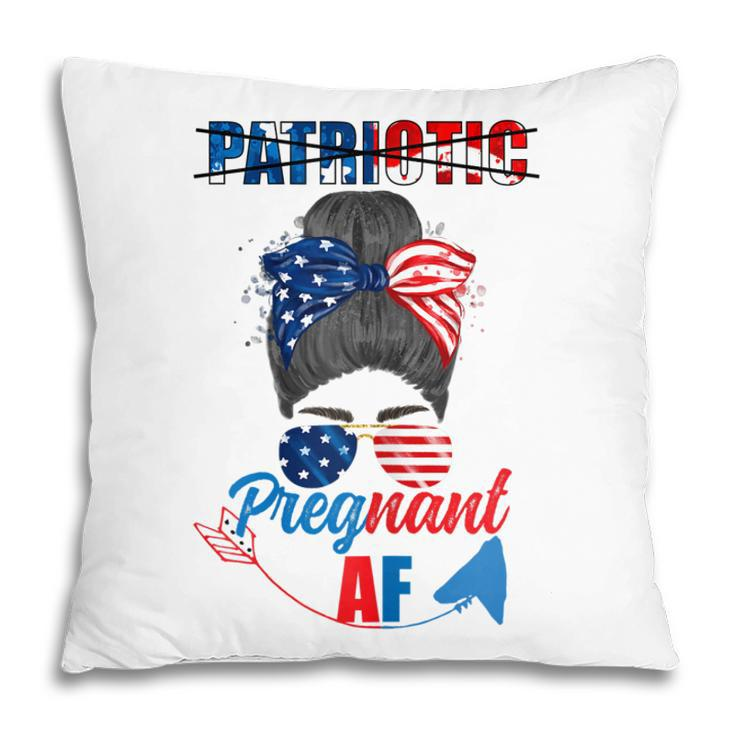 Womens Patriotic Pregnant Af Baby Reveal 4Th Of July Pregnancy  V2 Pillow