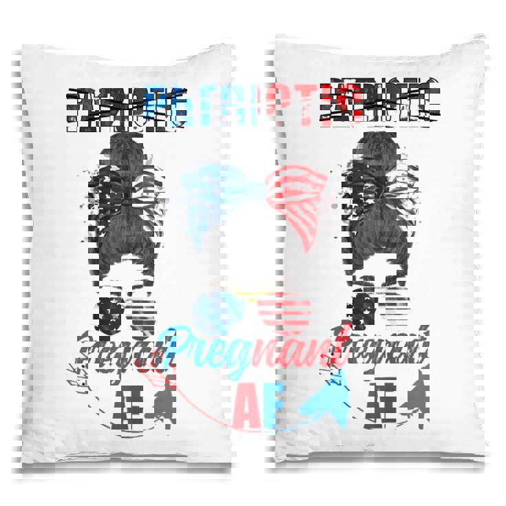 Womens Patriotic Pregnant Af Baby Reveal 4Th Of July Pregnancy V2 Pillow