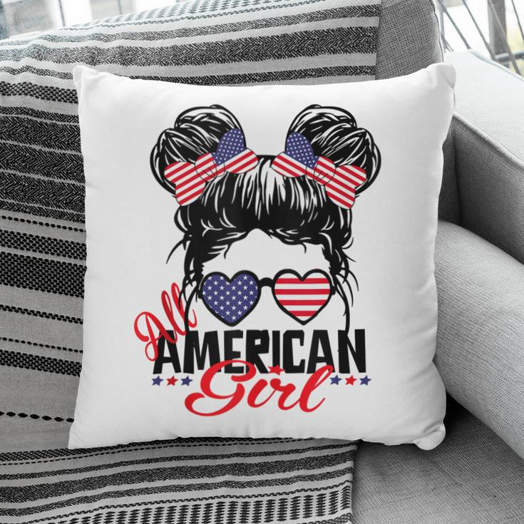All American Girl Funny Independence 4Th Of July Patriotic Pillow