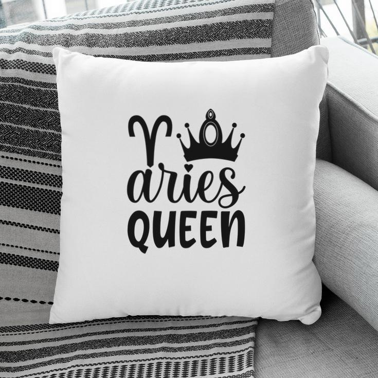 Aries Girl Black Crown For Cool Queen Black Art Birthday Gift Pillow