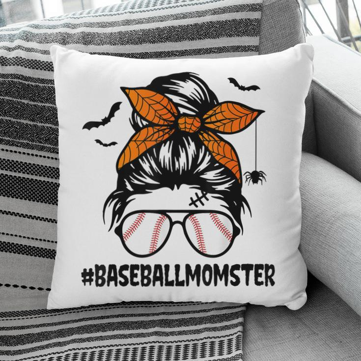 Baseball Momster For Women Halloween Mom Messy Bun Pillow
