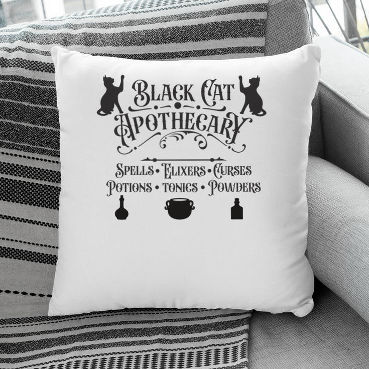 Black Cat Apothecary Funny Halloween Cats Pillow