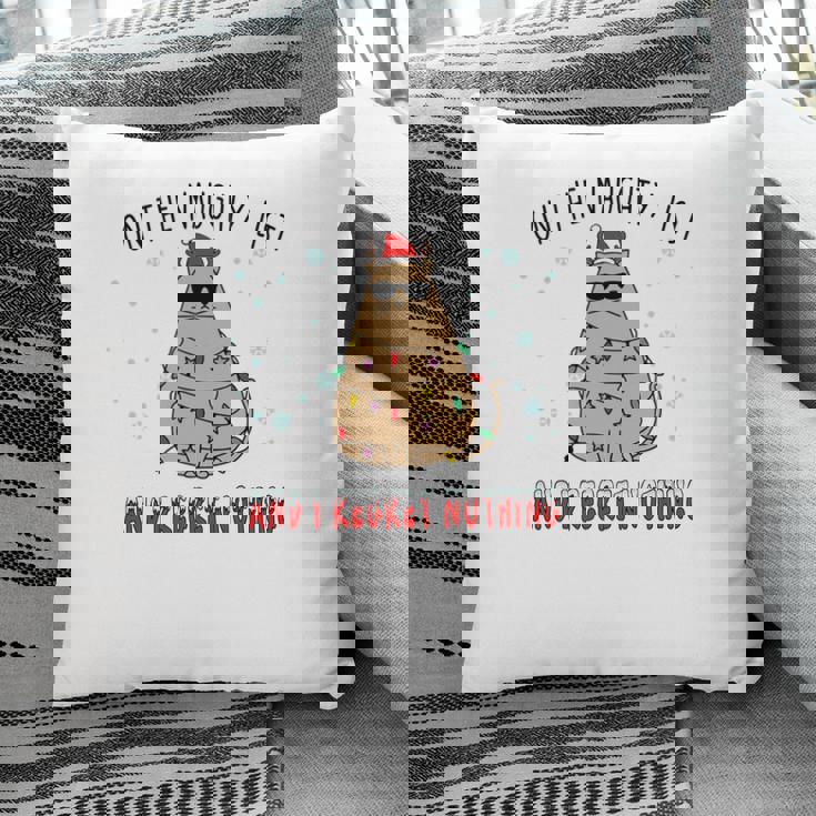 Christmas On The Naughty List And I Regret Nothing Xmas Cat Lovers Gifts Pillow