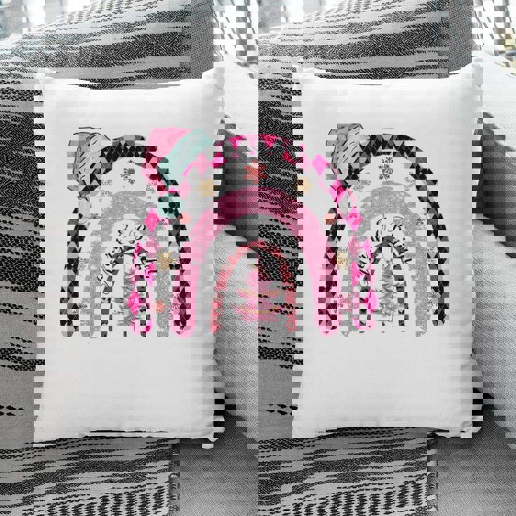 Christmas Rainbow Holiday Gift Pillow