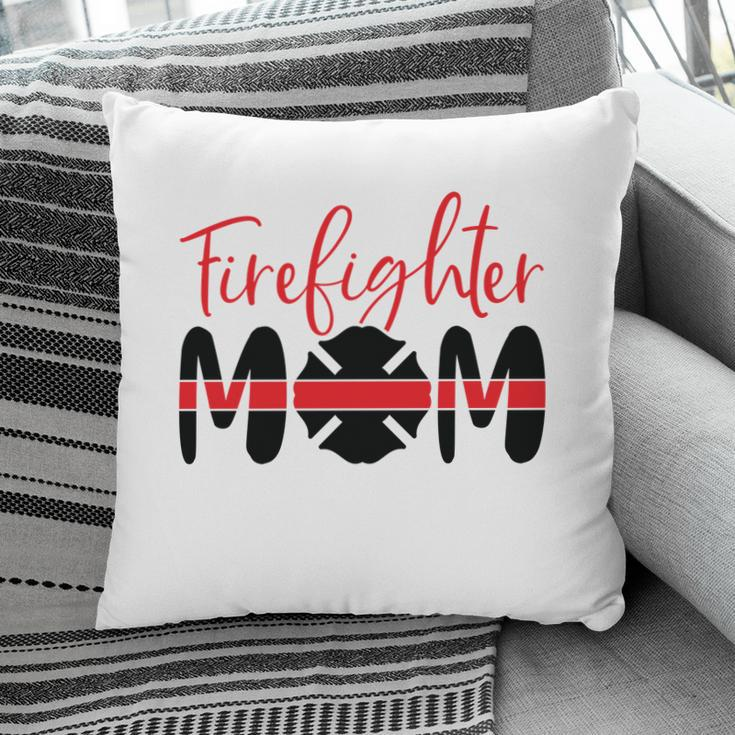 Firefighter Mom Red Decor Black Graphic Meaningful Pillow
