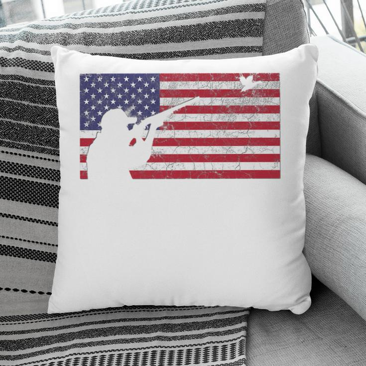 Fourth Of July 4Th American Flag Duck Hunting Geese Dad Usa Pillow