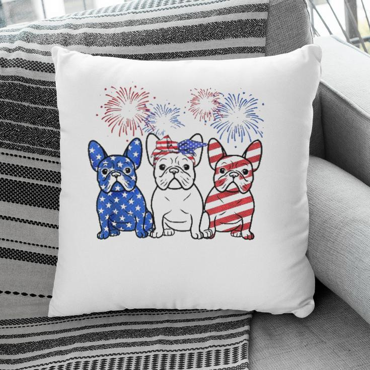 French Bulldog American Flag 4Th Of July Independence Days Pillow