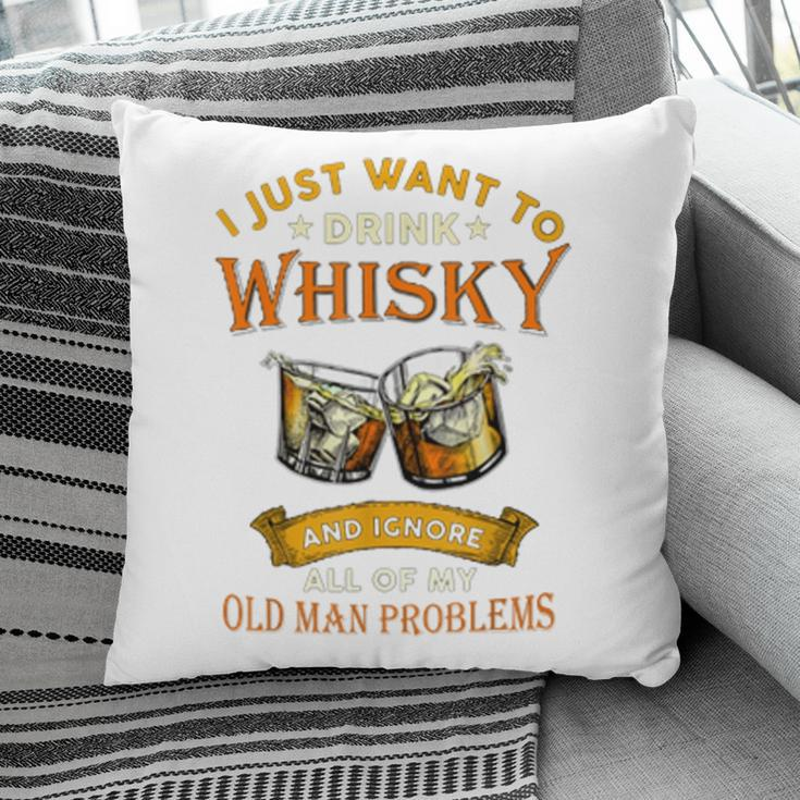 Funny Whisky And Old Man Problems Pillow