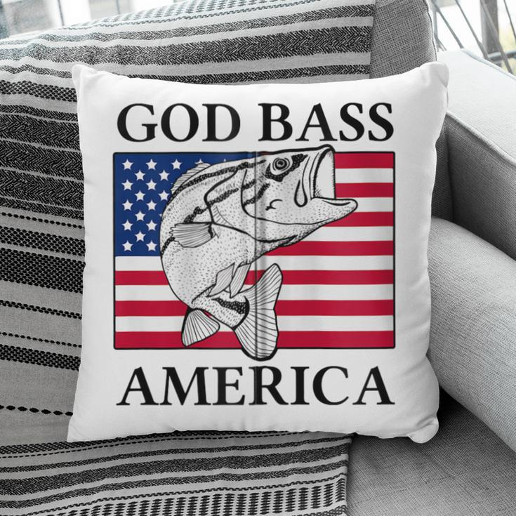 God Bass America Funny Fishing Dad 4Th Of July Usa Patriotic Zip Pillow