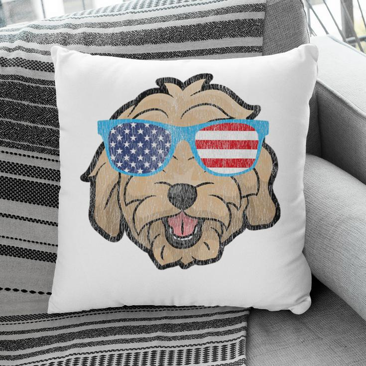 Goldendoodle Mom & Dad Goldendoodle 4Th Of July Pillow