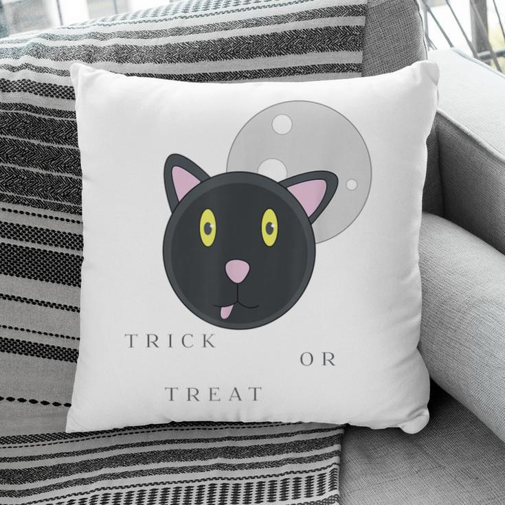 Graphic Black Cat Halloween- Trick Or Treat Pillow