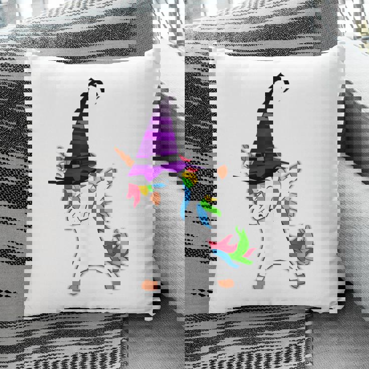 Halloween Dabbing Unicorn Witch Hat Witchcraft Costume Gift Pillow