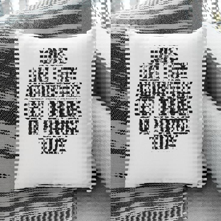 Looks Like I May Accidentally Get Drunk On Purpose Drinking Pillow