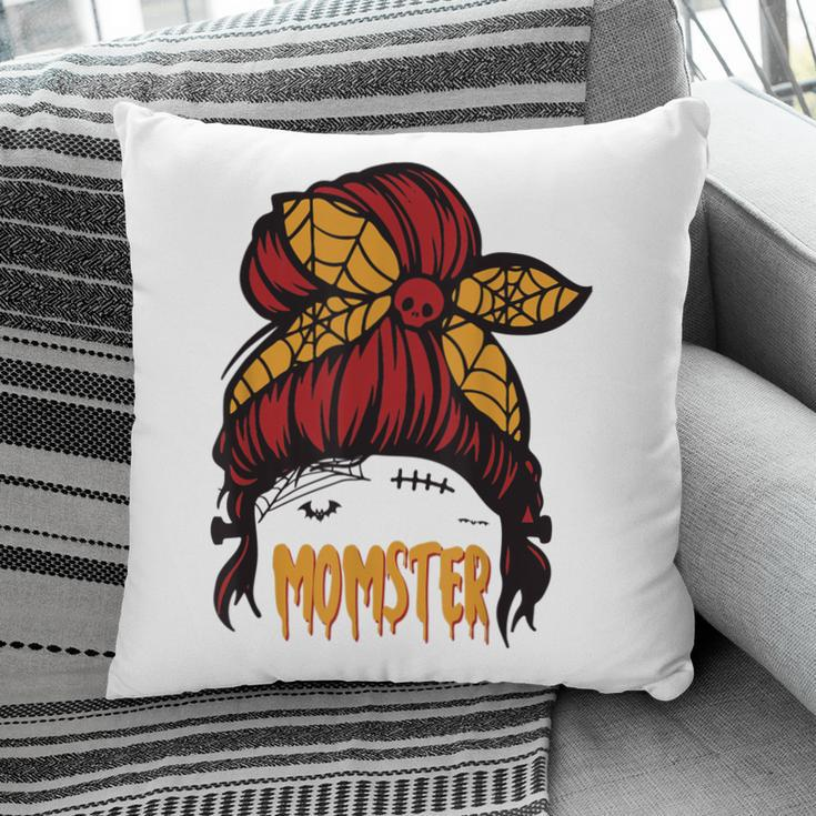 Messy Bun Halloween 2021 Costumes Women Momster Funny Spooky Pillow