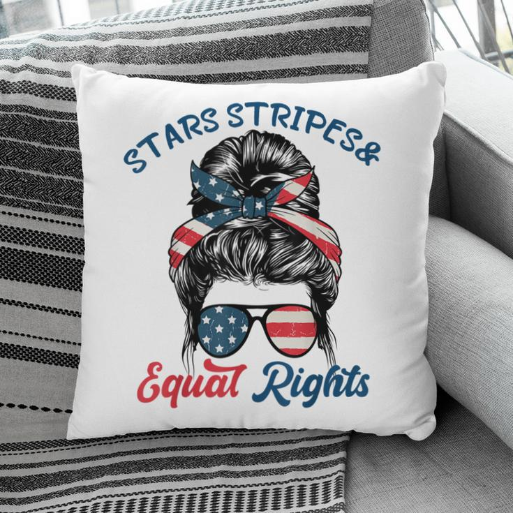 Pro Choice Feminist Stars Stripes Equal Rights Messy Bun Pillow
