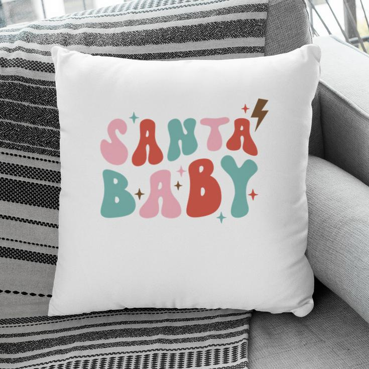 Retro Christmas Santa Baby Retro Santa Holidays Pillow
