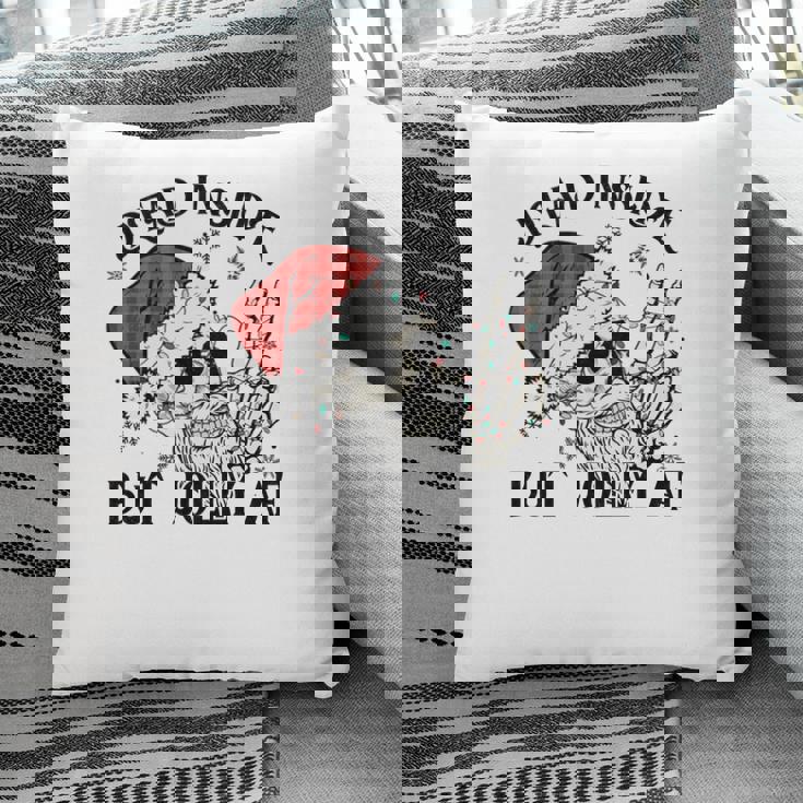 Retro Christmas Skeleton Christmas Dead Inside Pillow