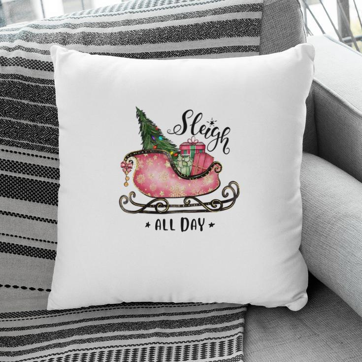Retro Christmas Sleigh All Day Pillow