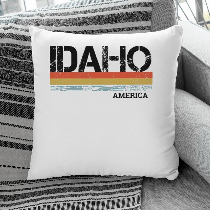Retro Vintage Stripes Idaho Gift & Souvenir Pillow