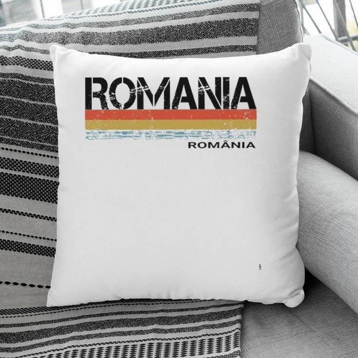Romania Vintage Retro Stripes Pillow
