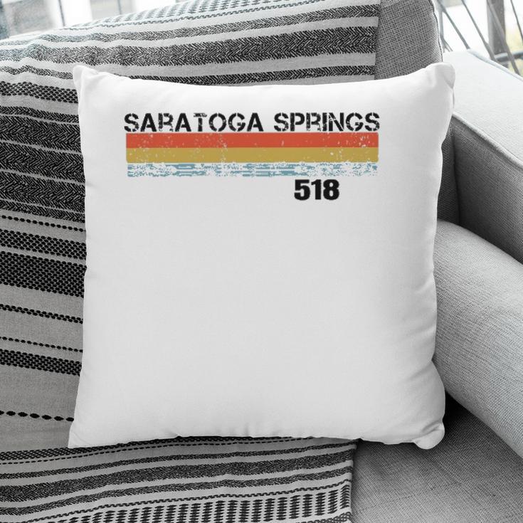 Saratoga Springs Vintage Retro Stripes Pillow