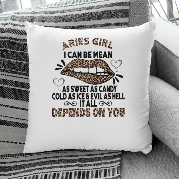 Sweet As Candy Cold As Ice Aries Leopard Aries Girls Birthday Gift Pillow