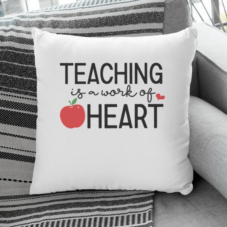 Teacher Teaching Is A Work Of Apple Heart Pillow