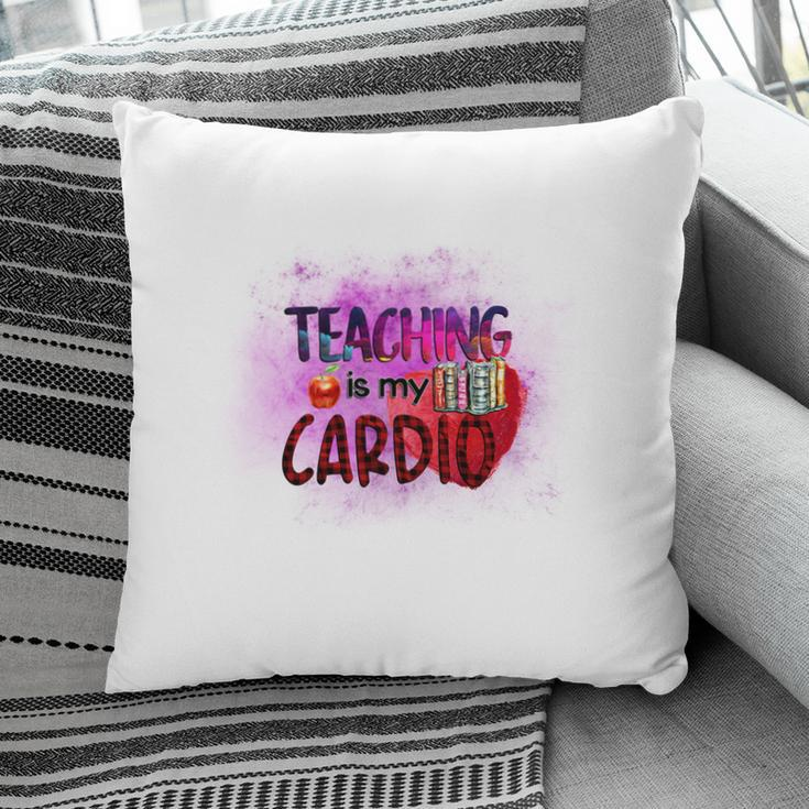 Teaching Is My Cardio Teacher Red Decoration Pillow