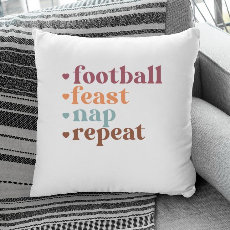 Thanksgiving Football Turkey Nap Repeat Pillow