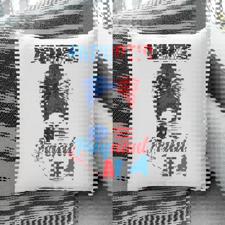 Womens Patriotic Pregnant Af Baby Reveal 4Th Of July Pregnancy V2 Pillow