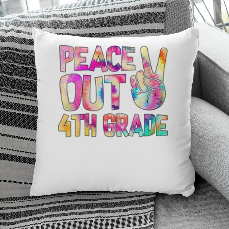 Womens Peace Out 4Th Grade Happy Last Day Of School Tie Dye Kid Pillow