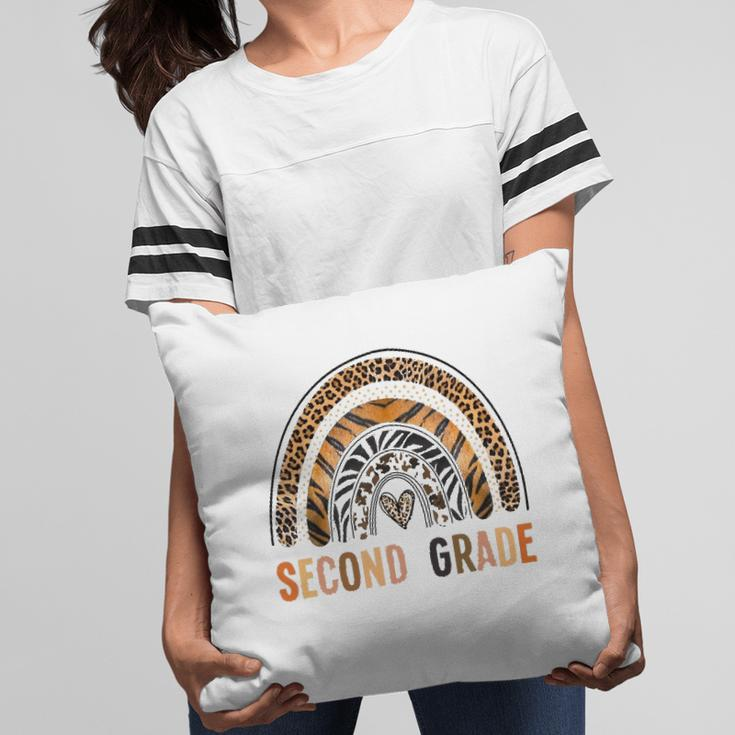 2Nd Grade Teacher Team Rainbow Leopard Skin Back To School Pillow
