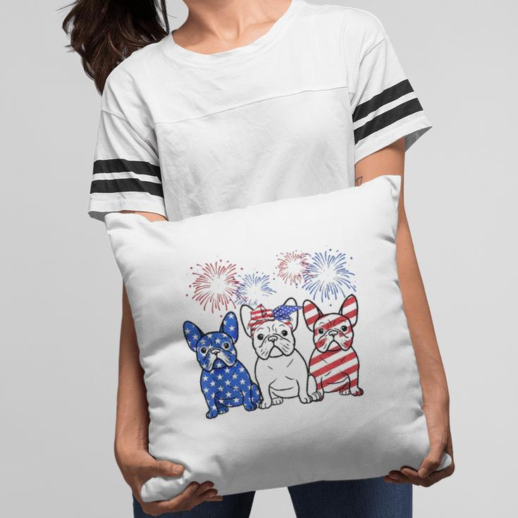 French Bulldog American Flag 4Th Of July Independence Days Pillow