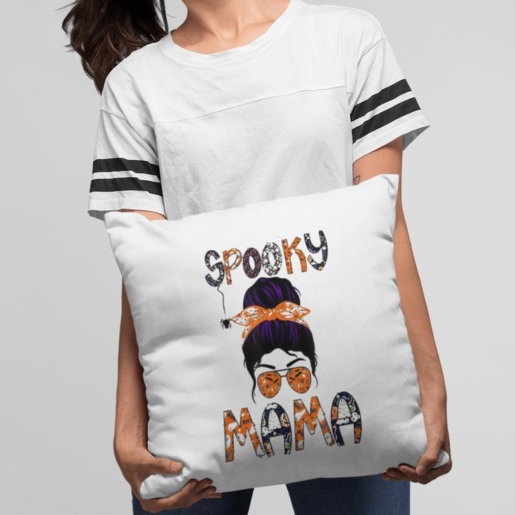 Funny Spooky Skull Witch Mom Halloween Spooky Mama Halloween Pillow