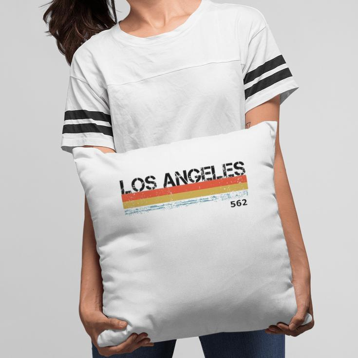 La Los Angeles Area Code Vintage Retro Stripes Pillow