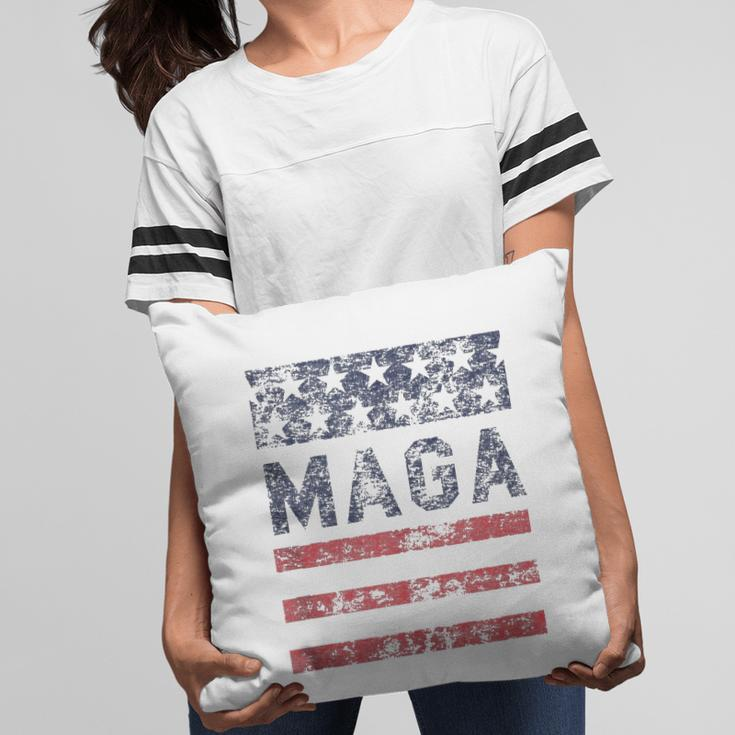 Maga Stars & Stripes Retro Vintage Distressed Graphic Pillow