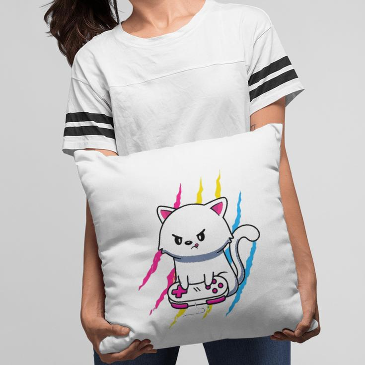 Pansexual Gaymer Geek Pride Lgbt Video Game Lover Gift Cat Pillow