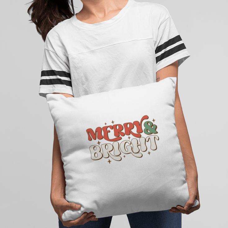 Retro Christmas Merry And Bright Pillow