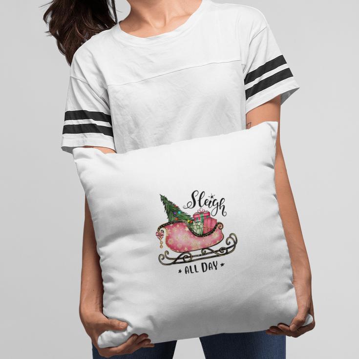 Retro Christmas Sleigh All Day Pillow