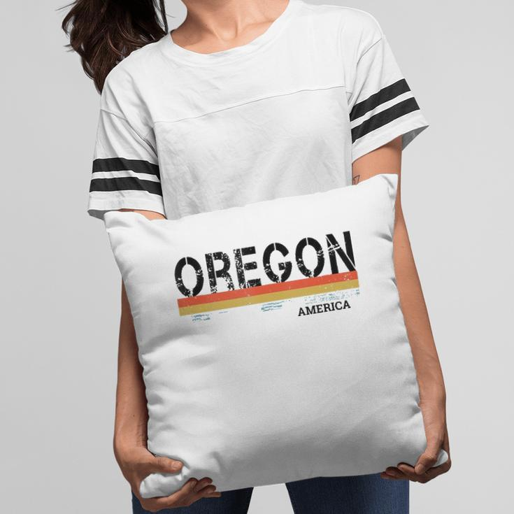 Retro Vintage Stripes Oregon Gift & Souvenir Pillow