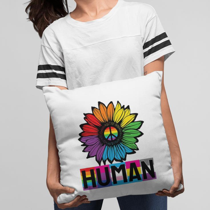 Sunflower Human Lgbt Flag Gay Pride Month Lgbtq Pillow