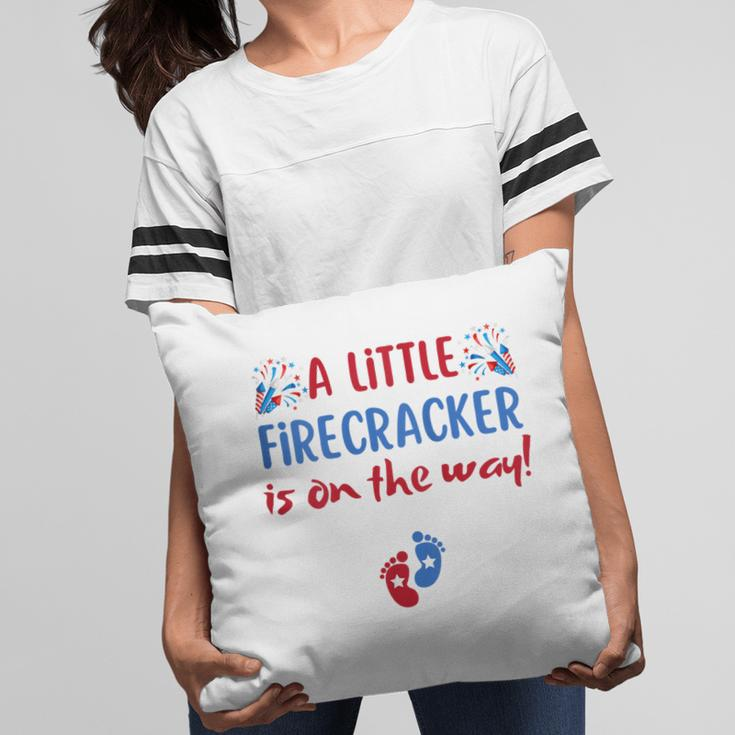Womens 4Th Of July Pregnancy A Little Firecracker Is On The Way Pillow