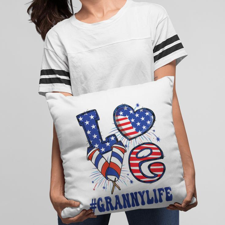 Womens Granny Love Usa Flag Grandma 4Th Of July Family Matching Pillow