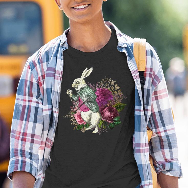 Alice Wonderland Rabbit Pocket Watch Kinder Tshirt