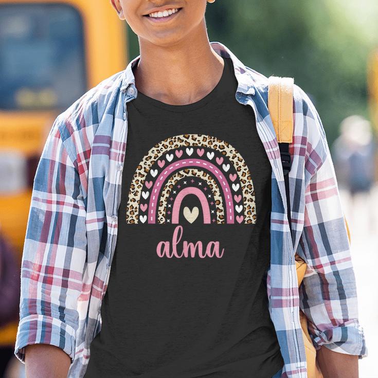 Alma Regenbogenorname Name Geburtstag Alma Kinder Tshirt